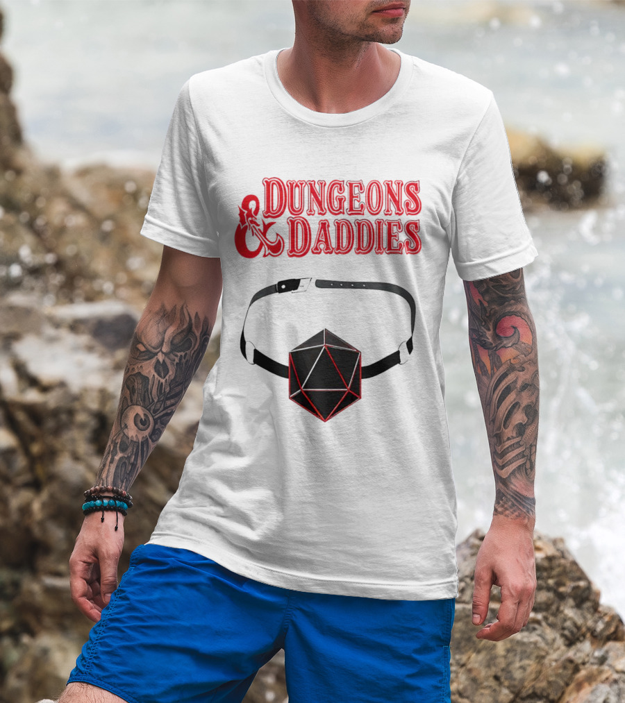 Dungeons And Daddies Headlamp Dice T-Shirt