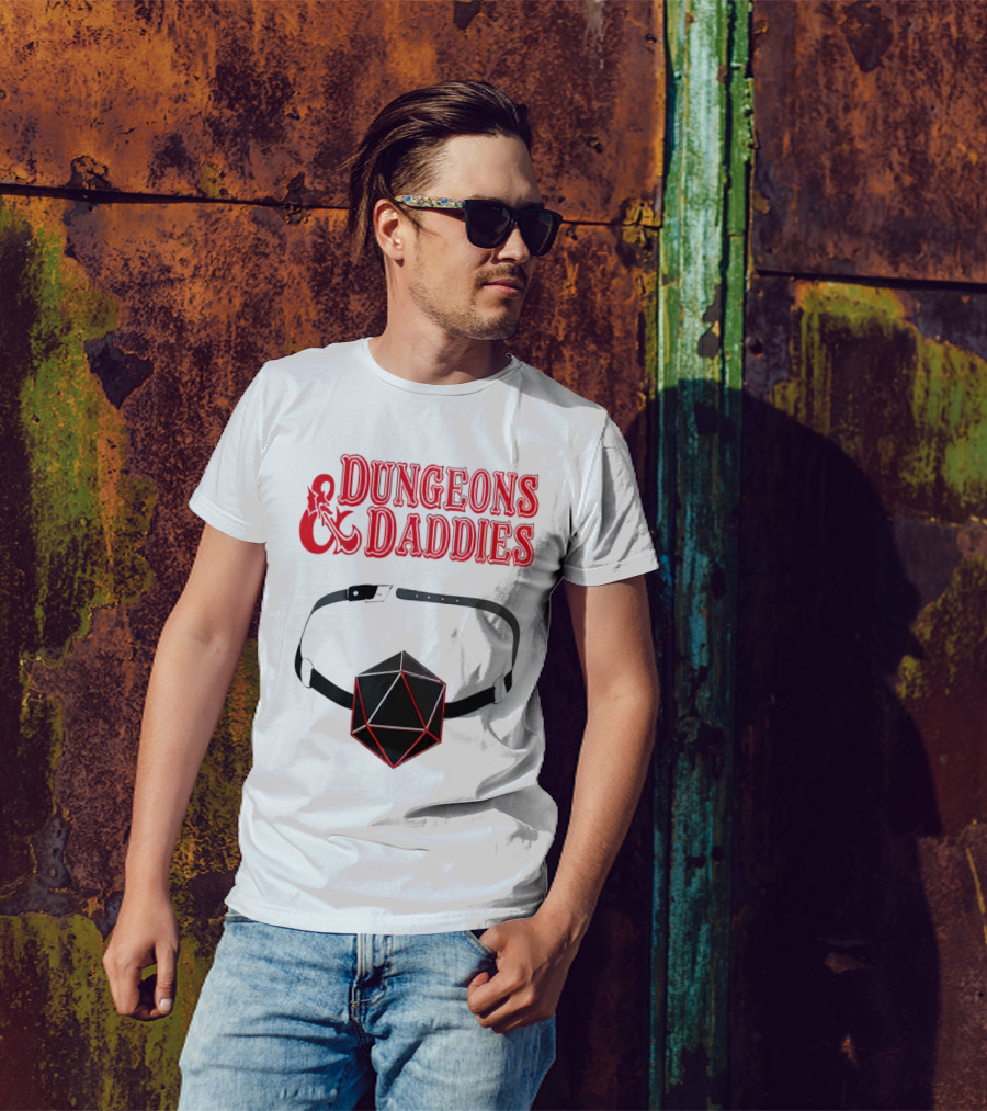 Dungeons And Daddies Headlamp Dice T-Shirt