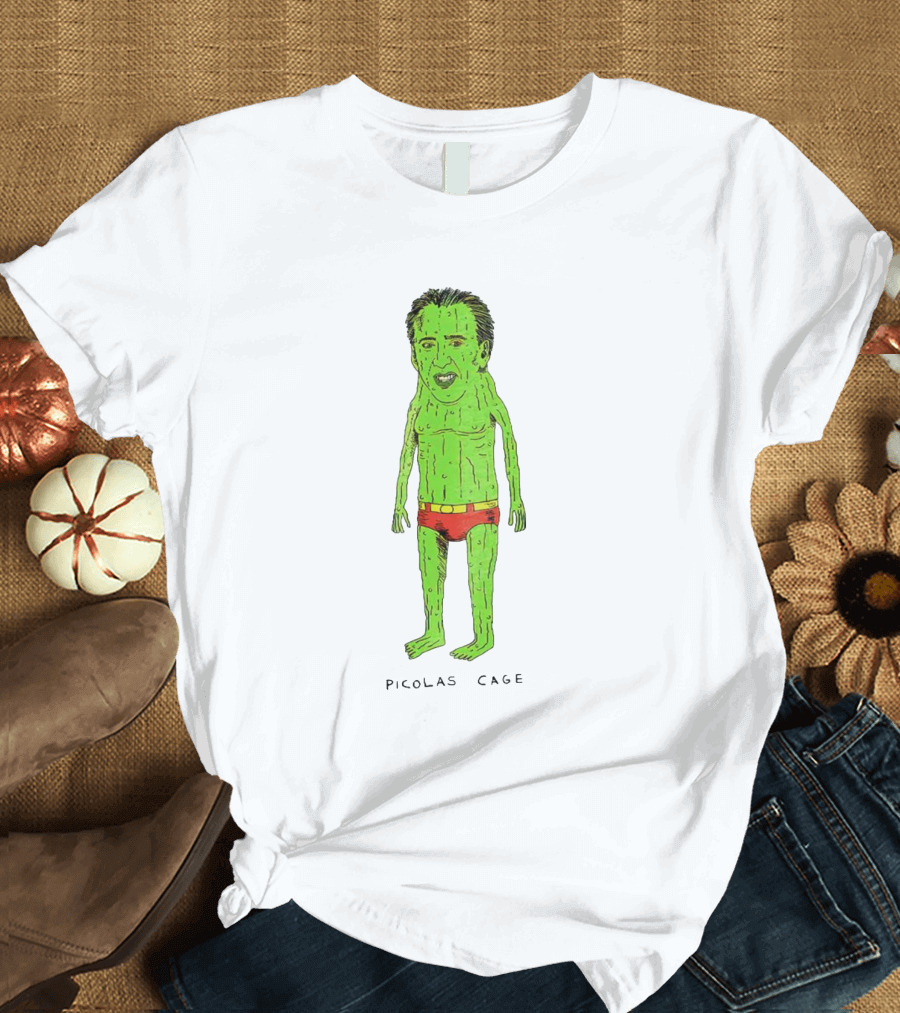 Picolas Cage Cucumber Cartoon Mashup T-Shirt