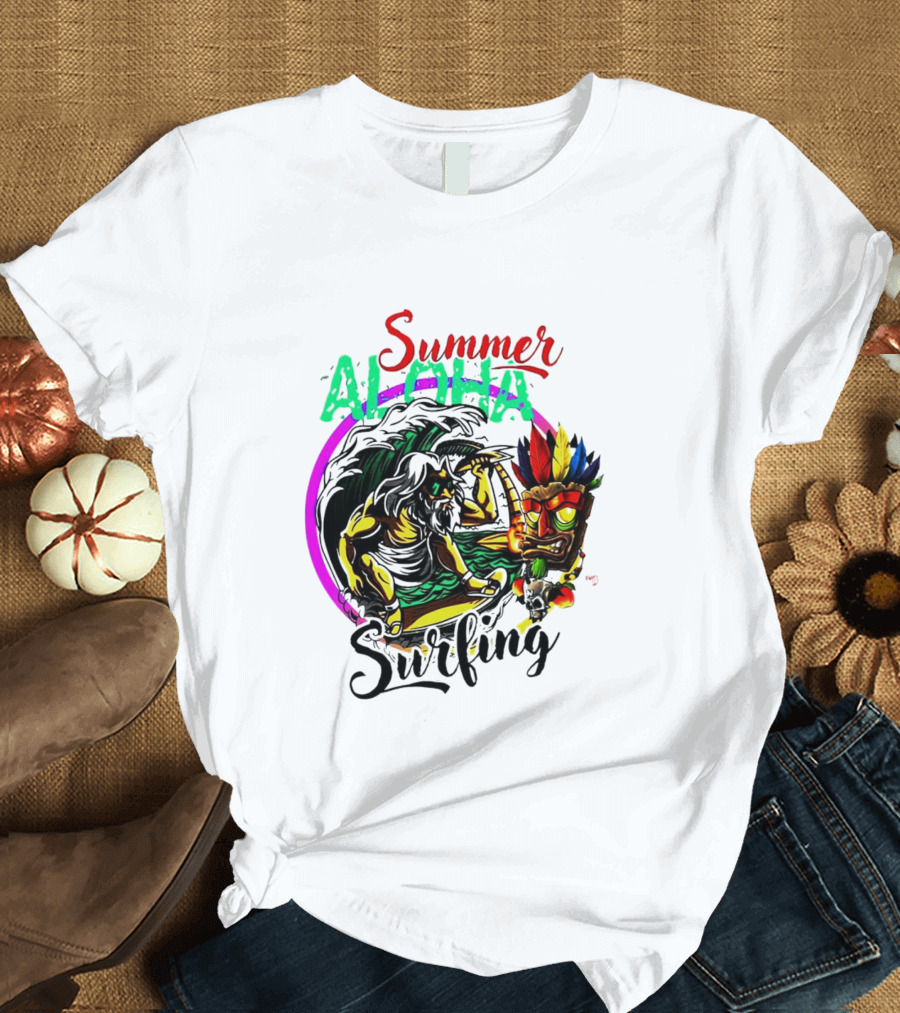 Summer Aloha Surfing Tiki Spirit Adventure T-Shirt