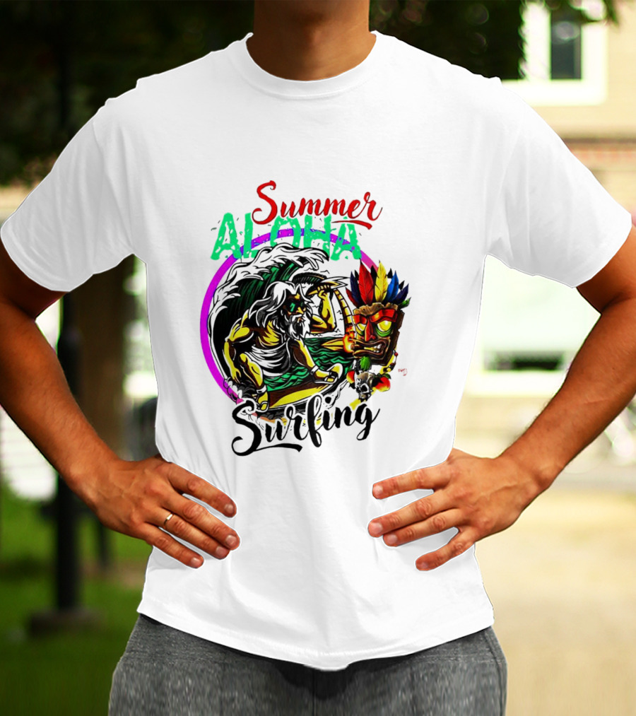 Summer Aloha Surfing Tiki Spirit Adventure T-Shirt