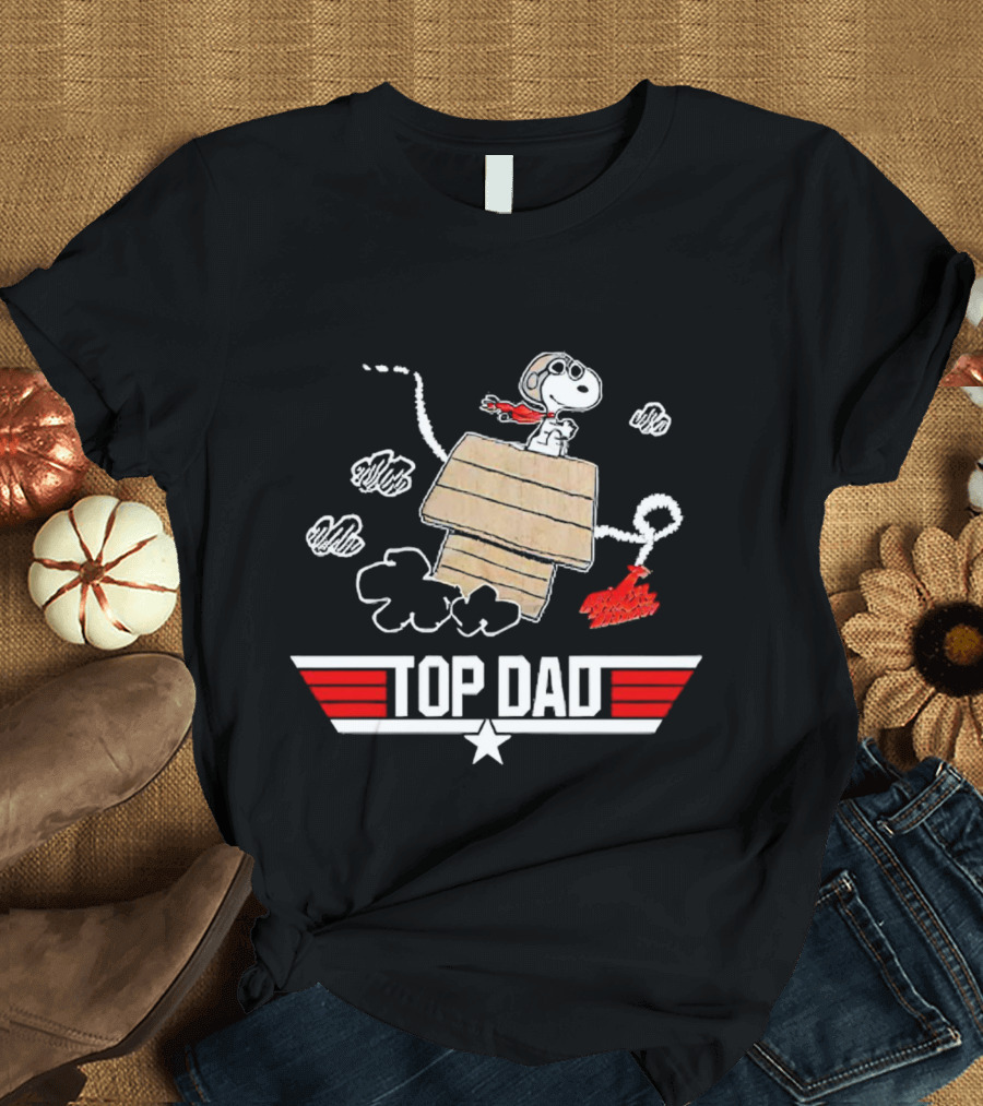 Top Dad Snoopy Flying Ace Pilot T-Shirt