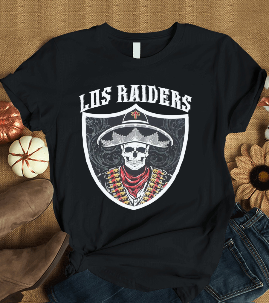 Los Raiders Sombrero Skull Shield T-Shirt