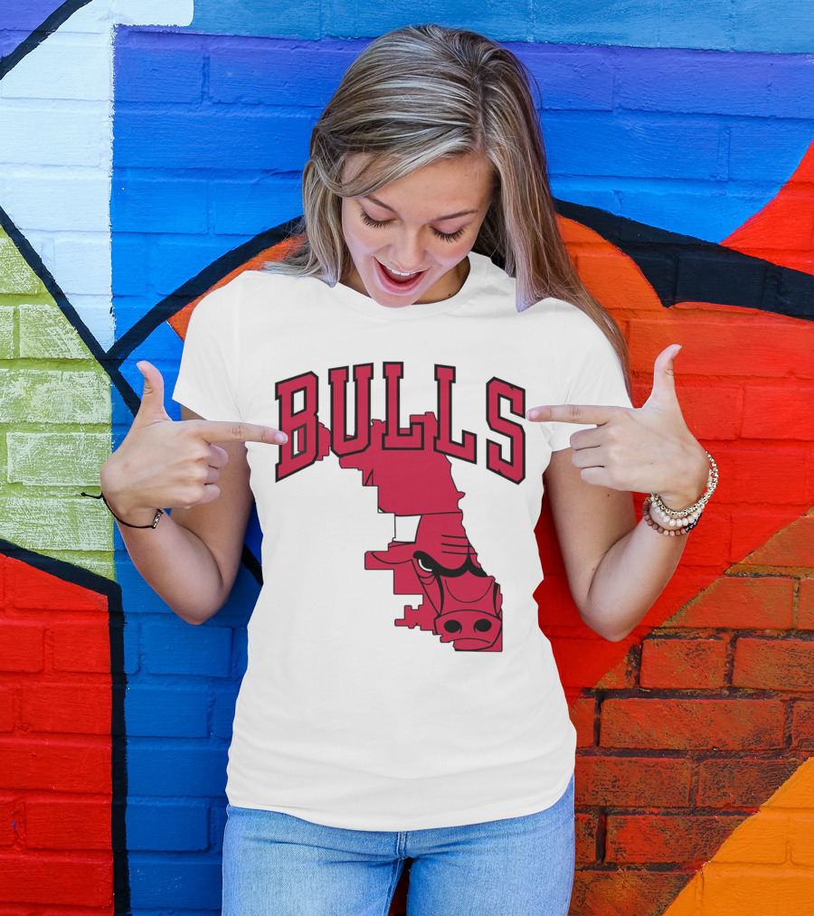 Bulls Chicago Map T-Shirt