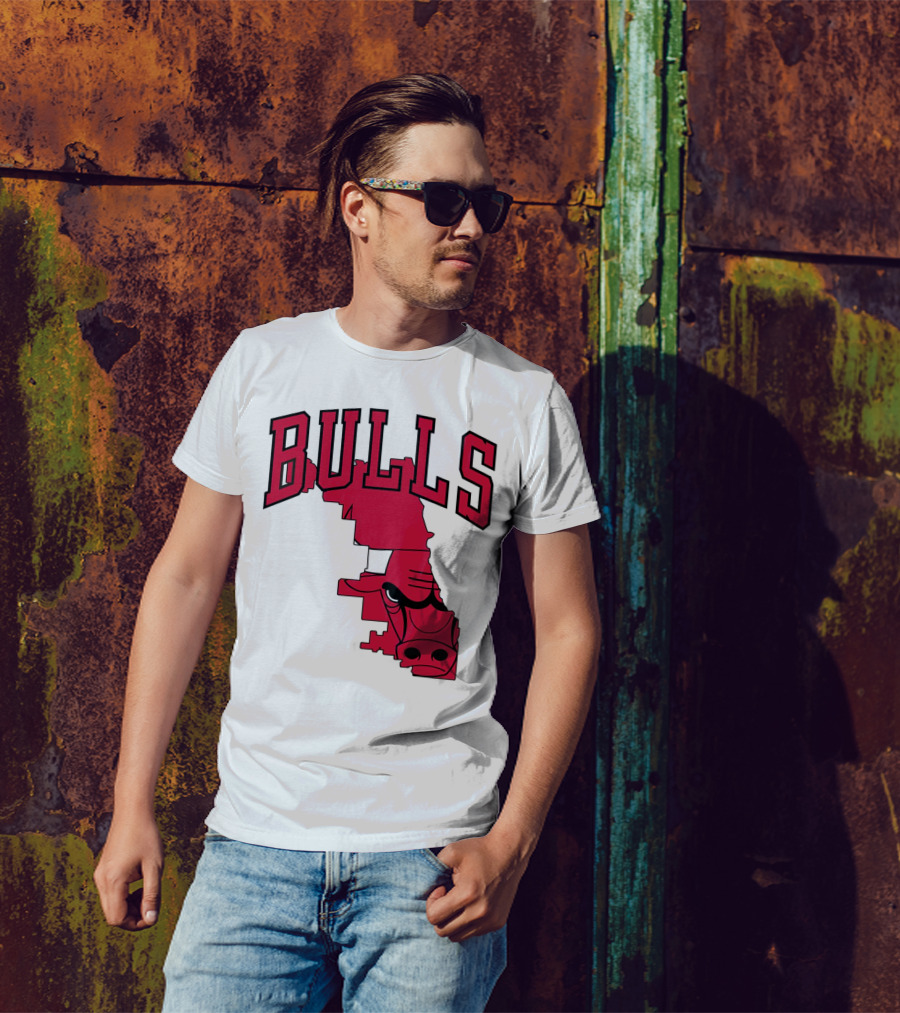 Bulls Chicago Map T-Shirt
