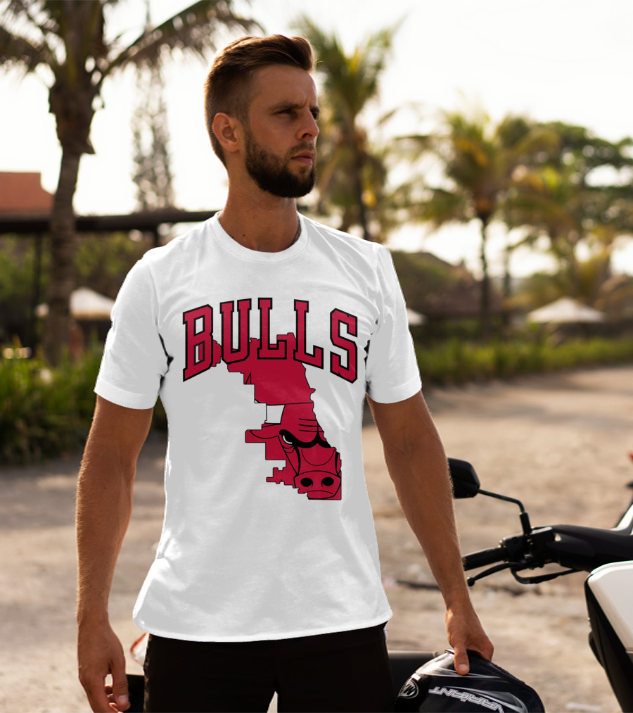 Bulls Chicago Map T-Shirt