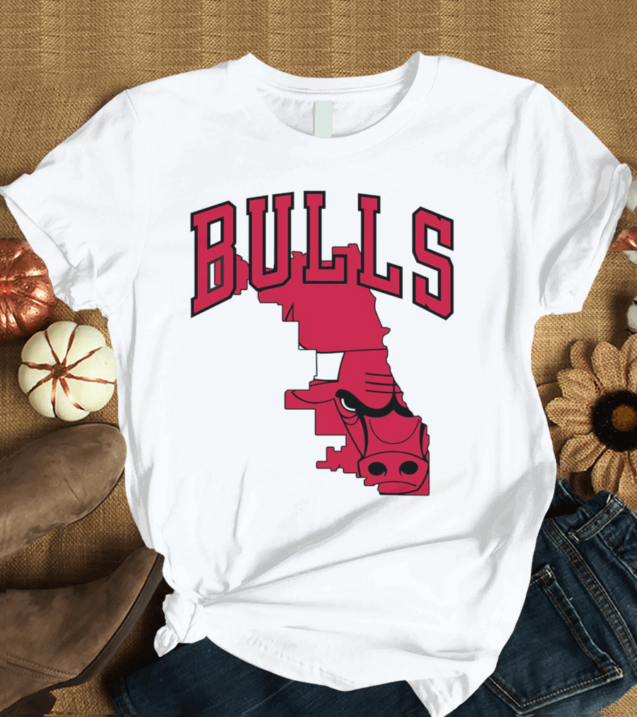 Bulls Chicago Map T-Shirt