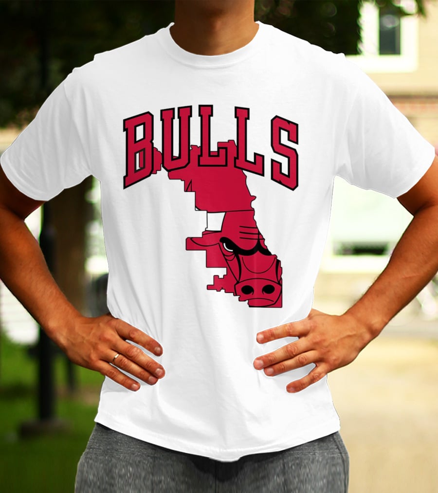 Bulls Chicago Map T-Shirt