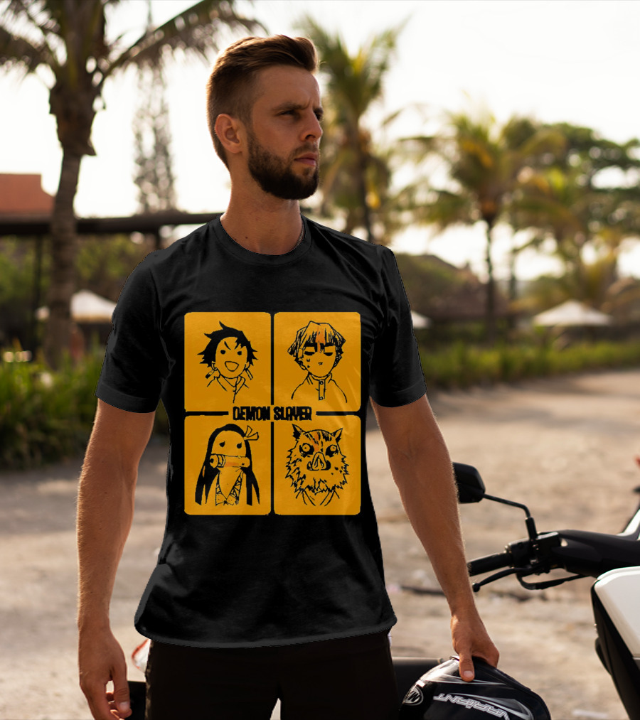 Demon Slayer Tanjiro Nezuko Inosuke Zenitsu Iconic Characters T-Shirt
