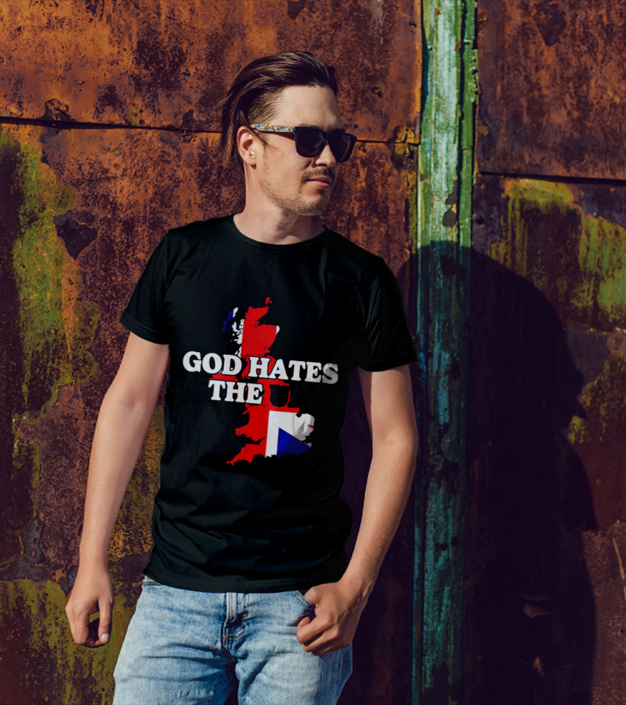 God Hates The UK Map With Union Jack Colors T-Shirt