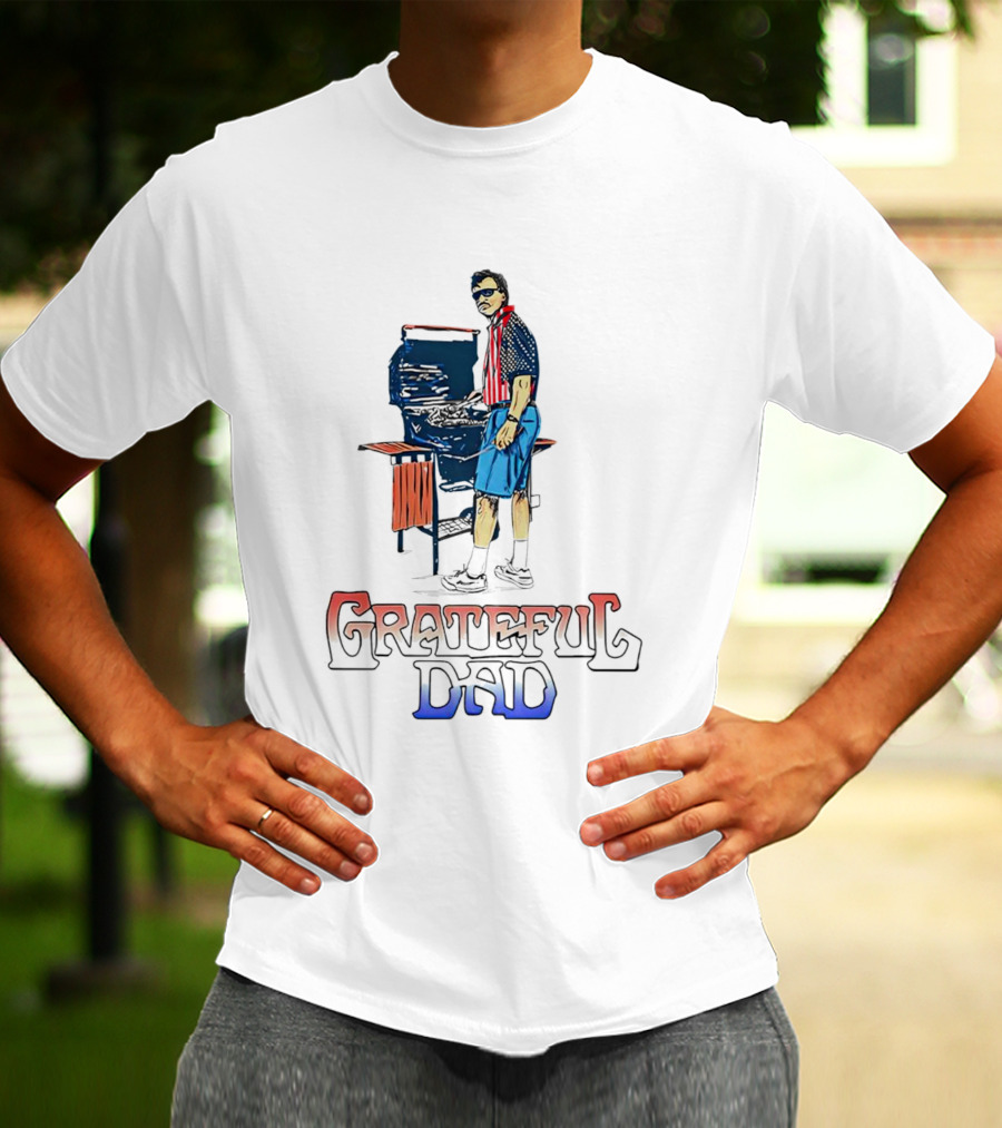 Grateful Dad Patriotic BBQ Celebration USA T-Shirt