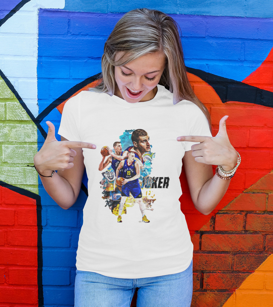 Nikola Jokic Joker Denver Basketball Player Dynamic Collage T-Shirt