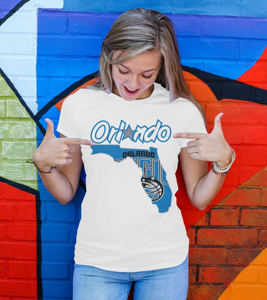 Orlando Magic Florida Map Basketball T-Shirt