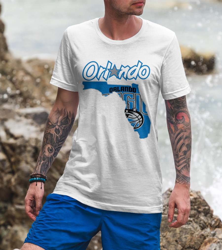 Orlando Magic Florida Map Basketball T-Shirt