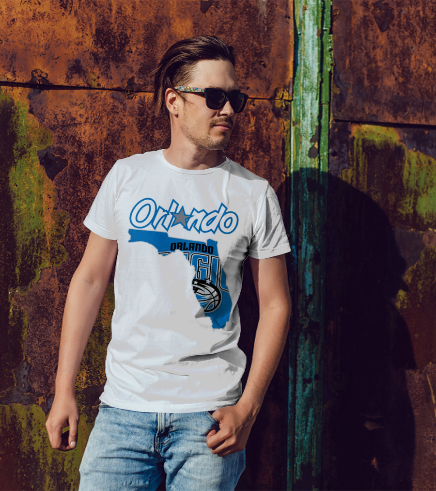 Orlando Magic Florida Map Basketball T-Shirt