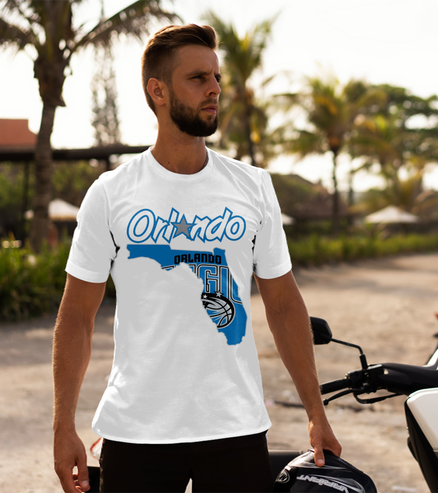 Orlando Magic Florida Map Basketball T-Shirt