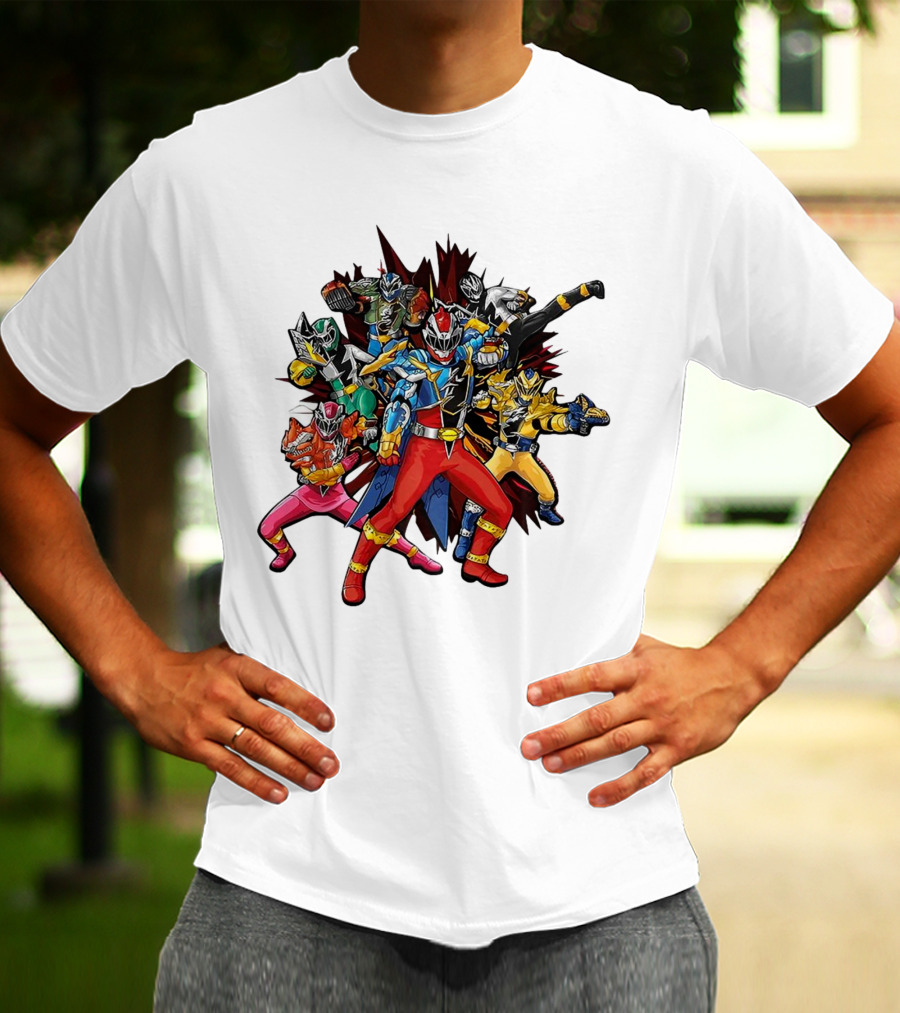 Power Rangers Dino Fury Team Formation Battle Poses T-Shirt
