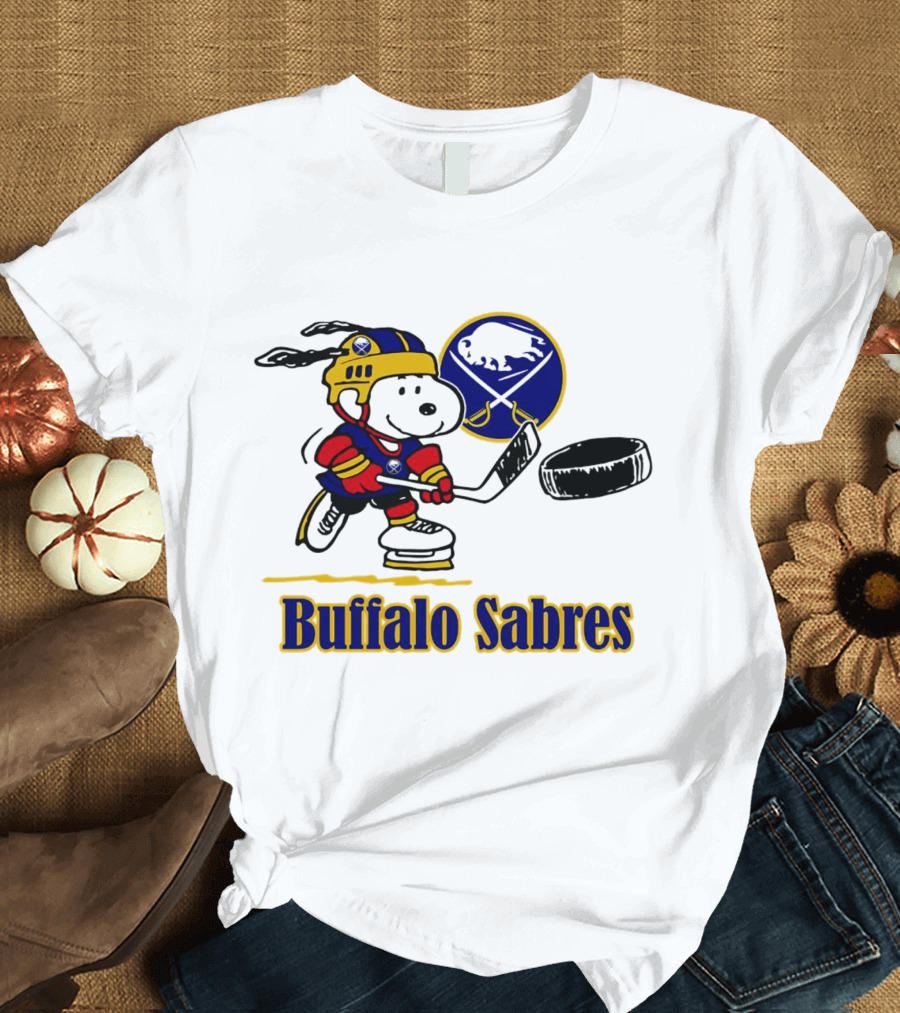 Snoopy Buffalo Sabres Hockey Player With Puck T-Shirt
