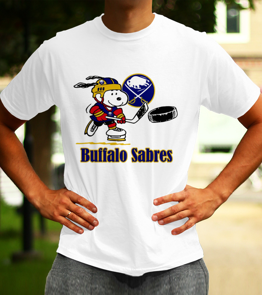 Snoopy Buffalo Sabres Hockey Player With Puck T-Shirt
