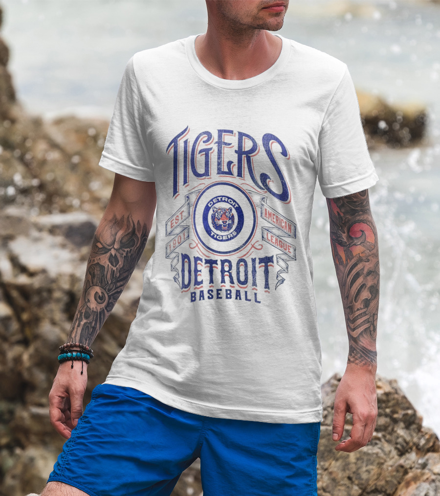 Detroit Tigers Baseball Est 1901 American League T-Shirt