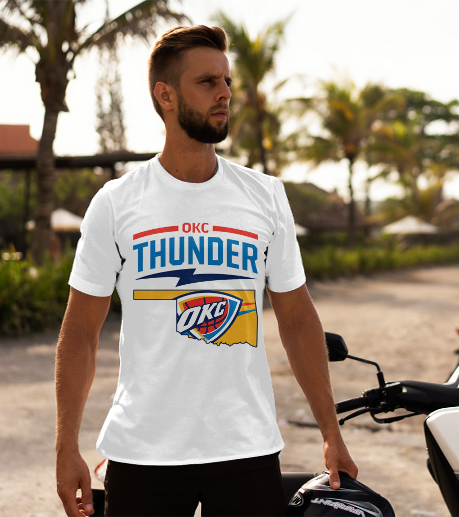 OKC Thunder Basketball Oklahoma Map T-Shirt