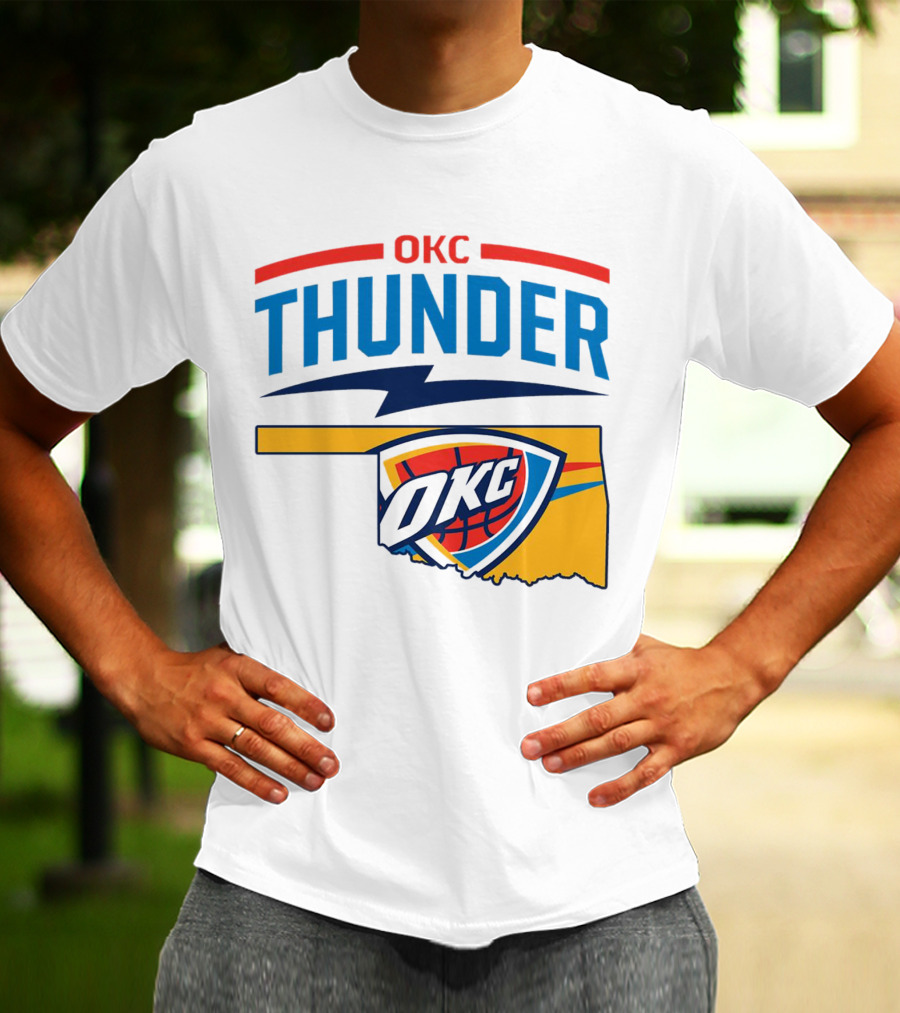 OKC Thunder Basketball Oklahoma Map T-Shirt