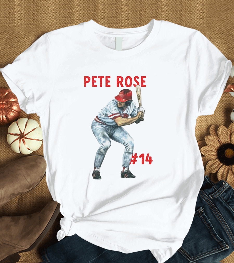 Pete Rose 14 Cincinnati Reds Baseball Player T-Shirt