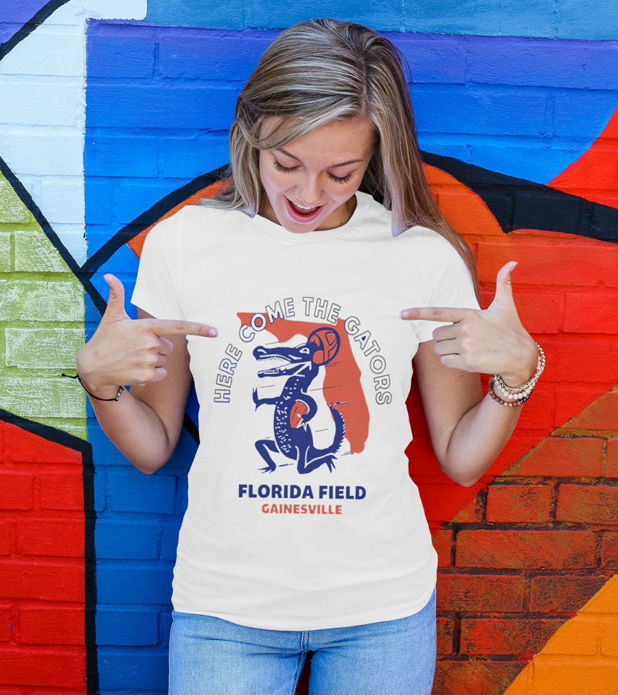 Here Come The Gators Florida Field Gainesville Football Basketball T-Shirt