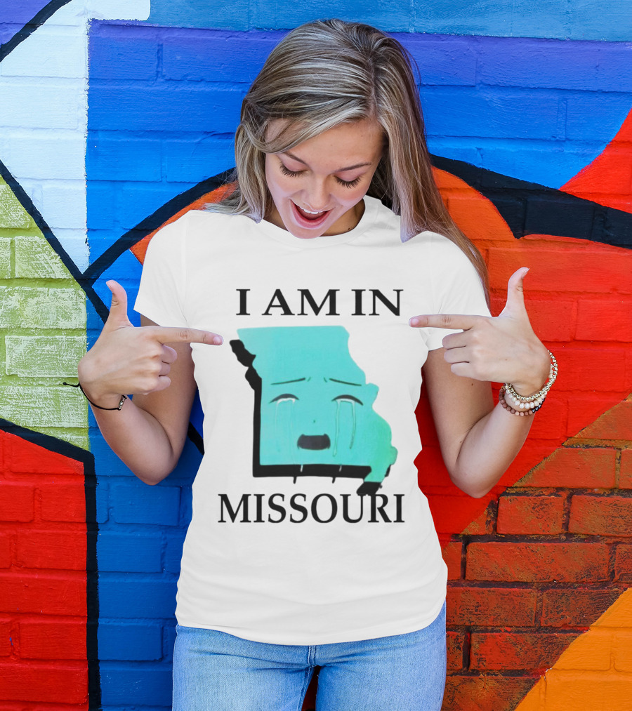 I Am In Missouri Crying Map Face T-Shirt
