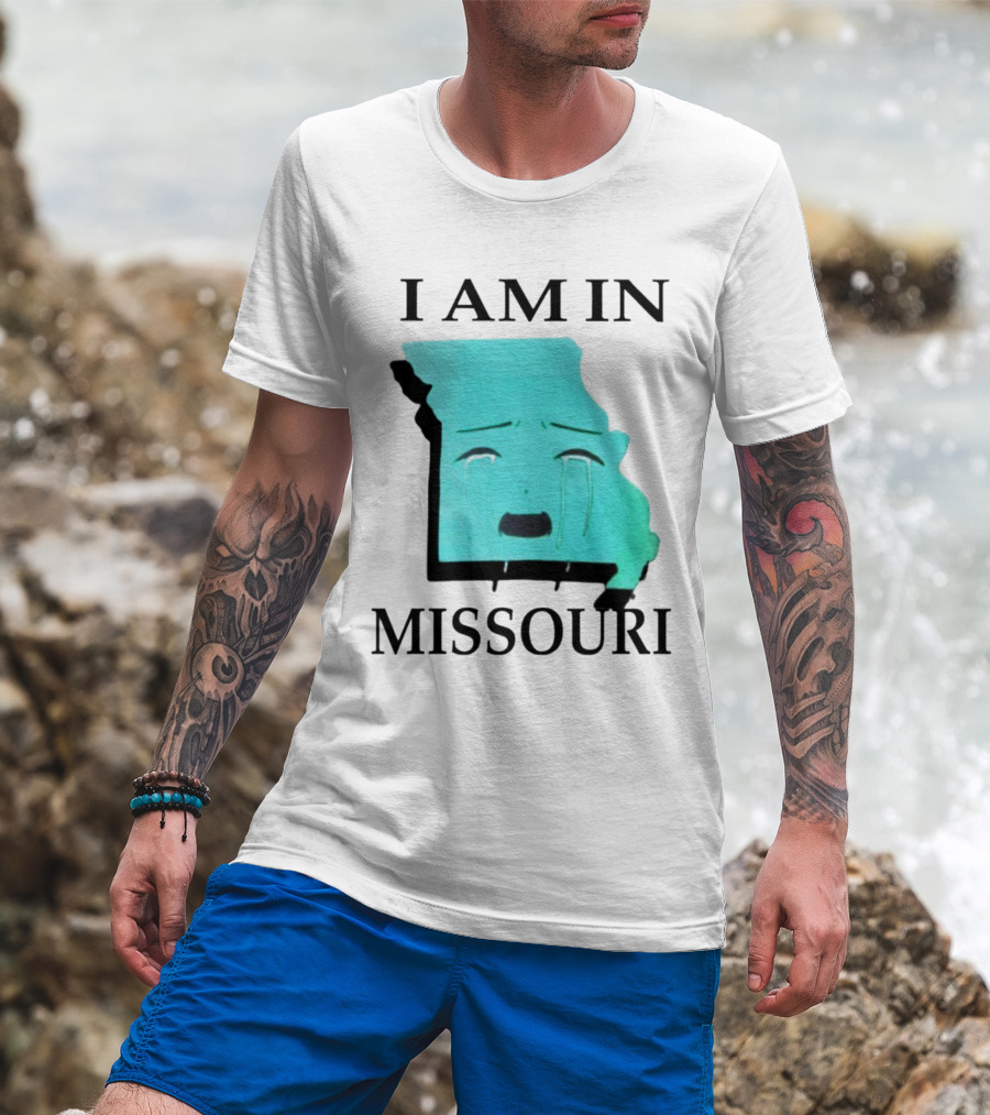 I Am In Missouri Crying Map Face T-Shirt