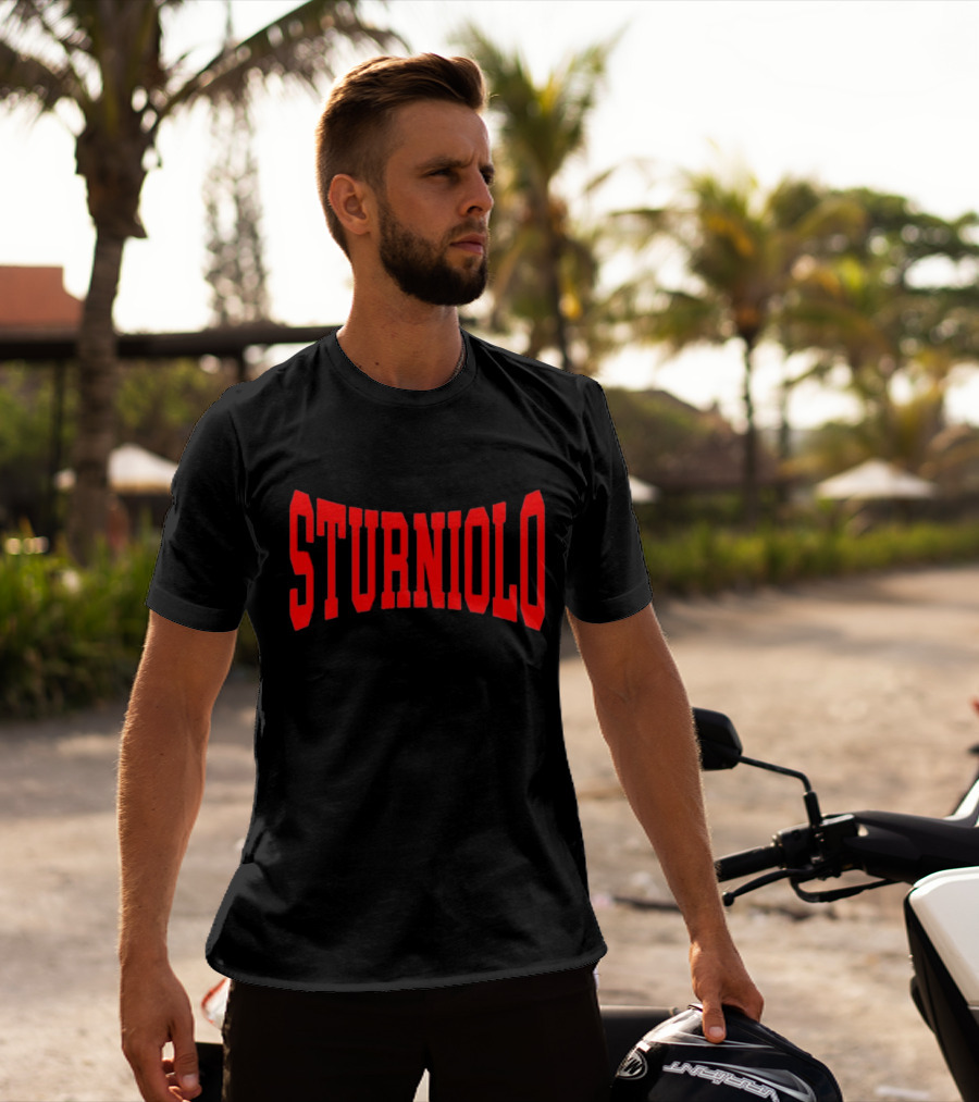 STURNIOLO Bold Red Arch Text T-Shirt