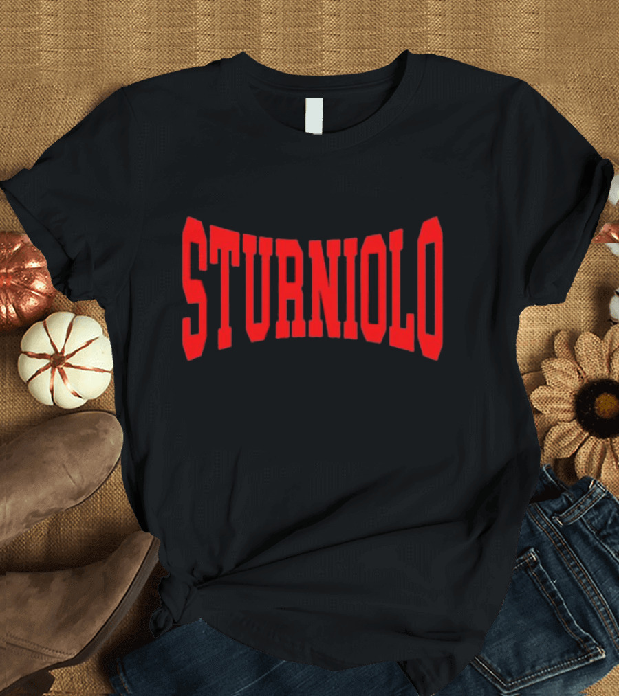 STURNIOLO Bold Red Arch Text T-Shirt
