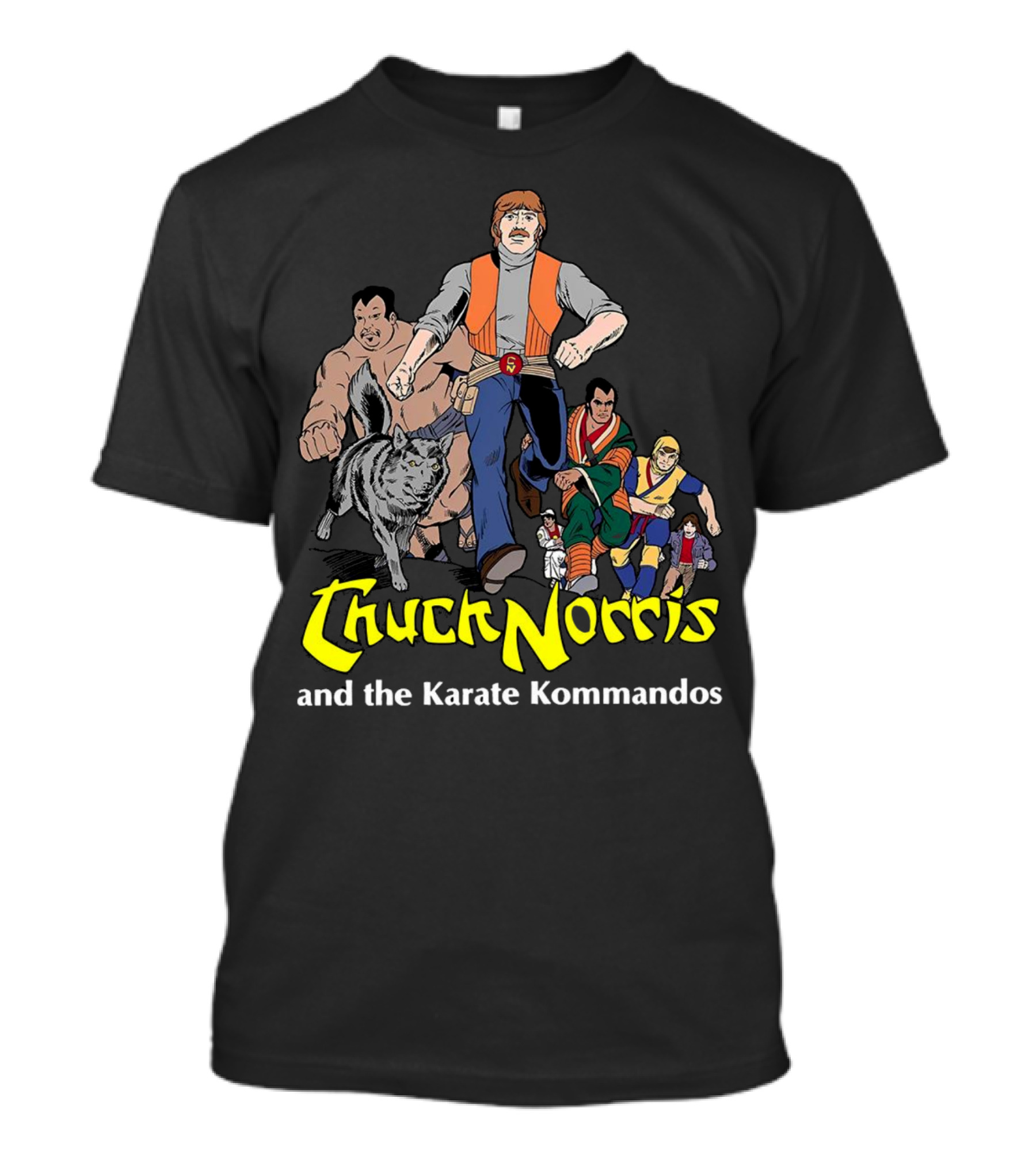 Chuck Norris And The Karate Kommandos Full Team Cartoon Reunion Adventure T-Shirt