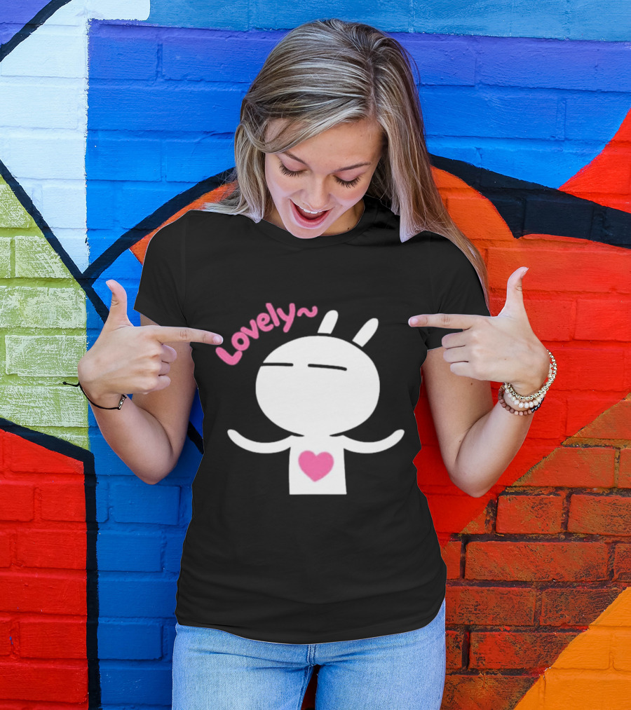 Lovely Emotion Tuzki Character With Heart T-Shirt