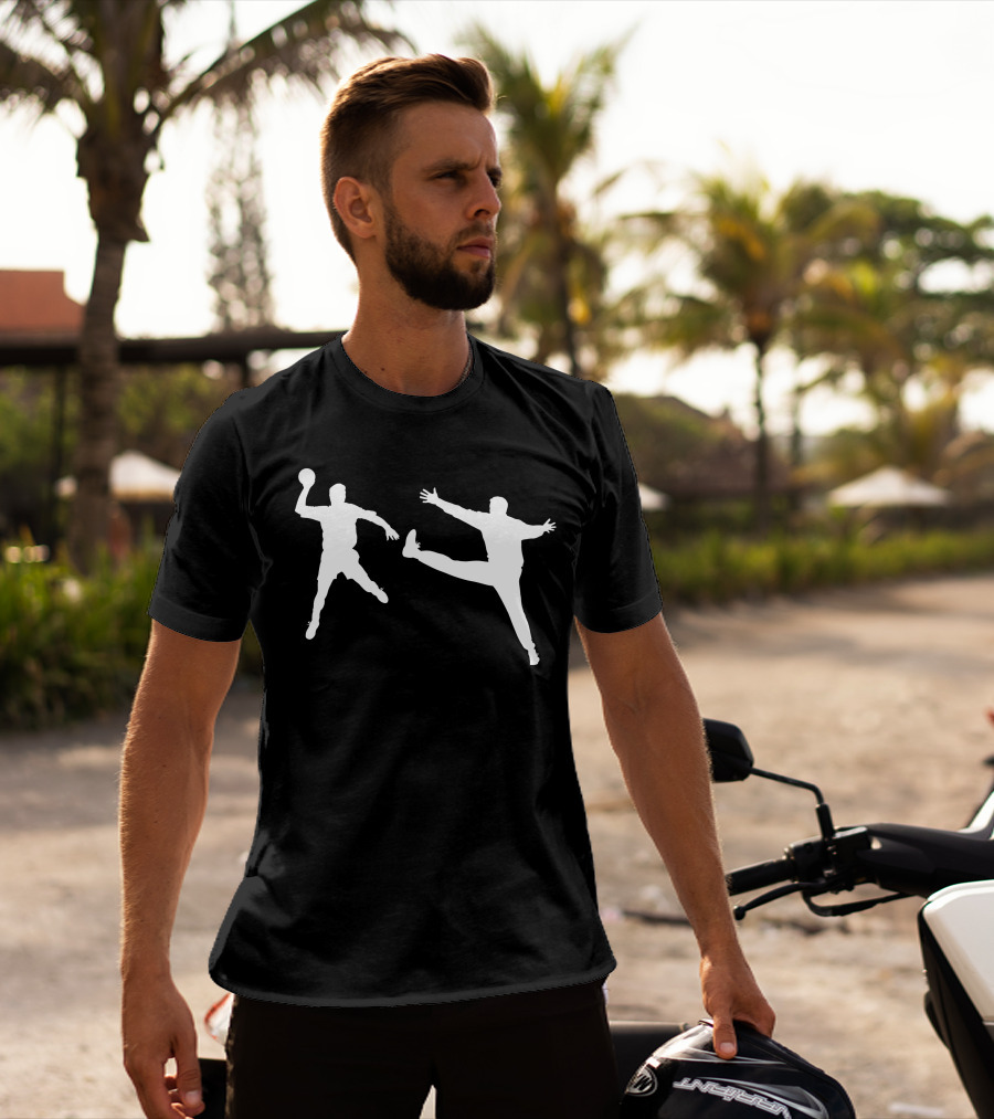 Handball Player And Goalkeeper Silhouettes T-Shirt
