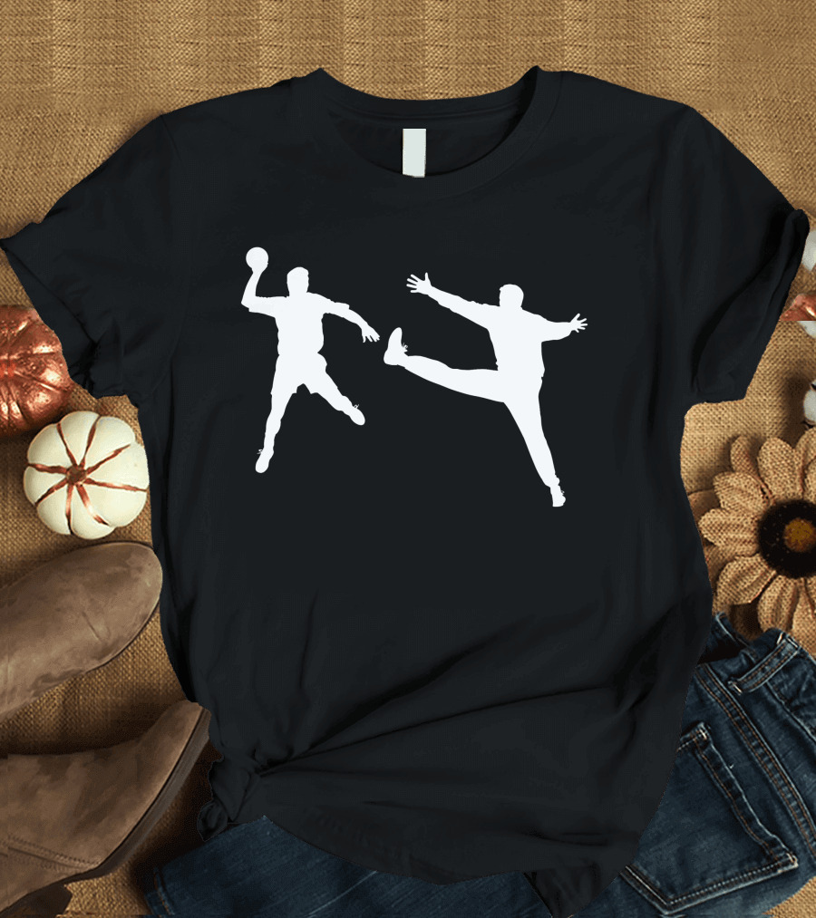 Handball Player And Goalkeeper Silhouettes T-Shirt