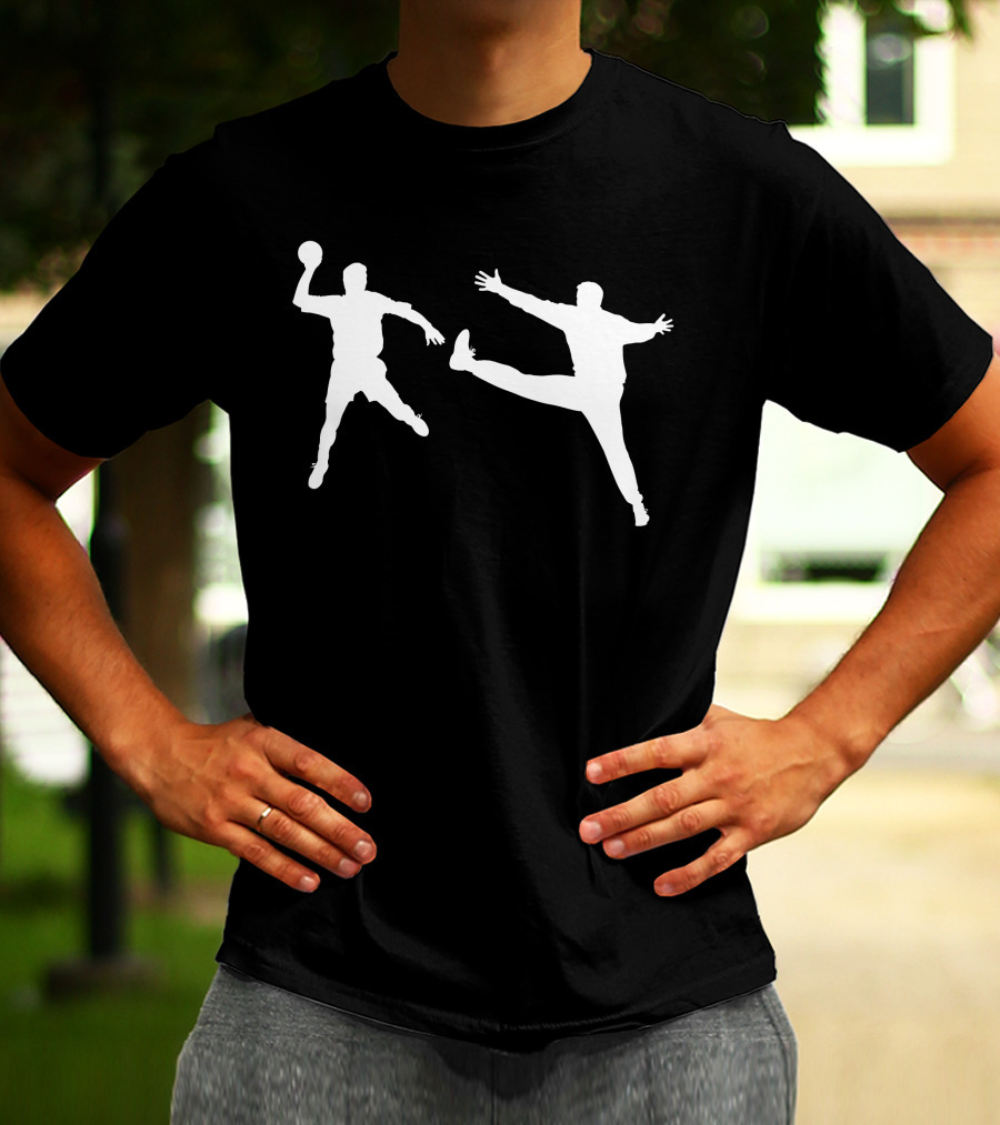Handball Player And Goalkeeper Silhouettes T-Shirt