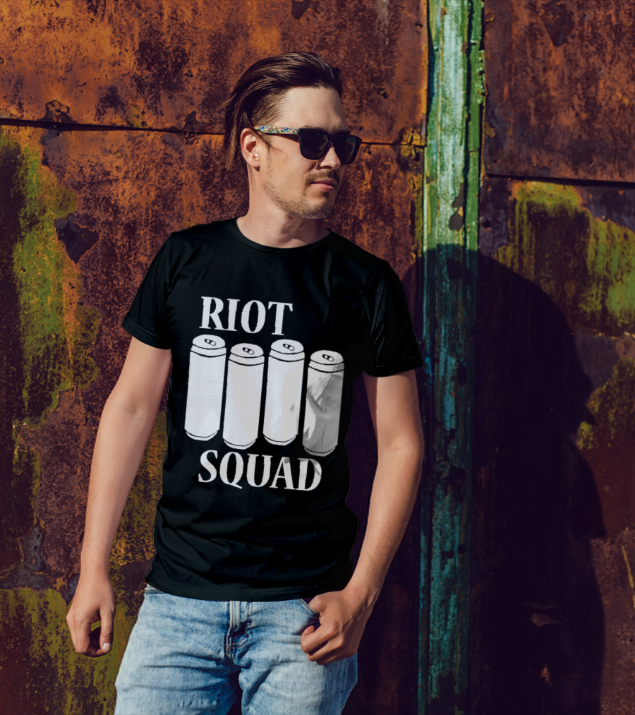 Riot Squad Beer Can Four Pack T-Shirt