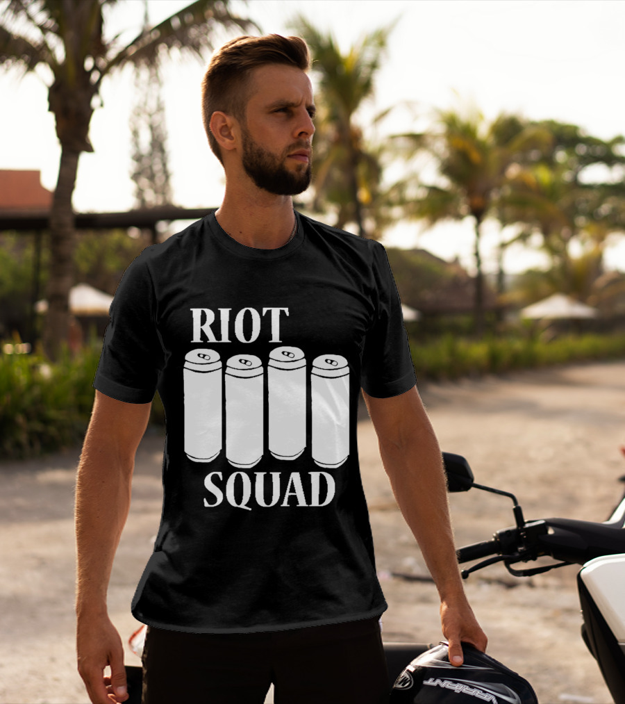 Riot Squad Beer Can Four Pack T-Shirt