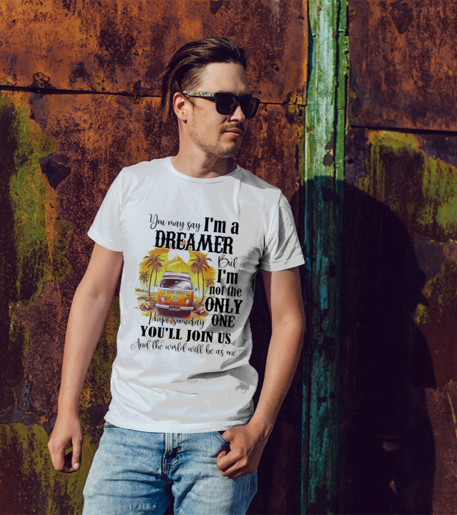 Camping Dreamer I'm Not The Only One Join Us Volkswagen Van Palm Trees T-Shirt