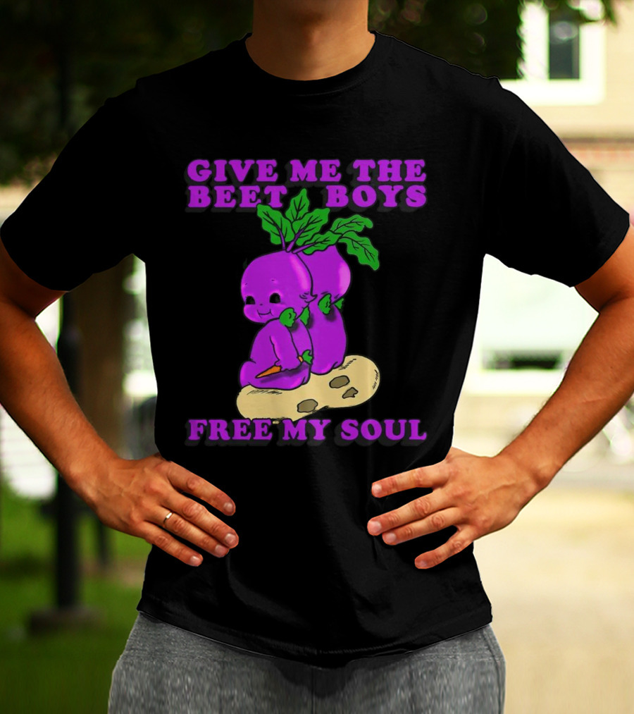 Give Me The Beet Boys Free My Soul Purple Vegetables With Carrots T-Shirt