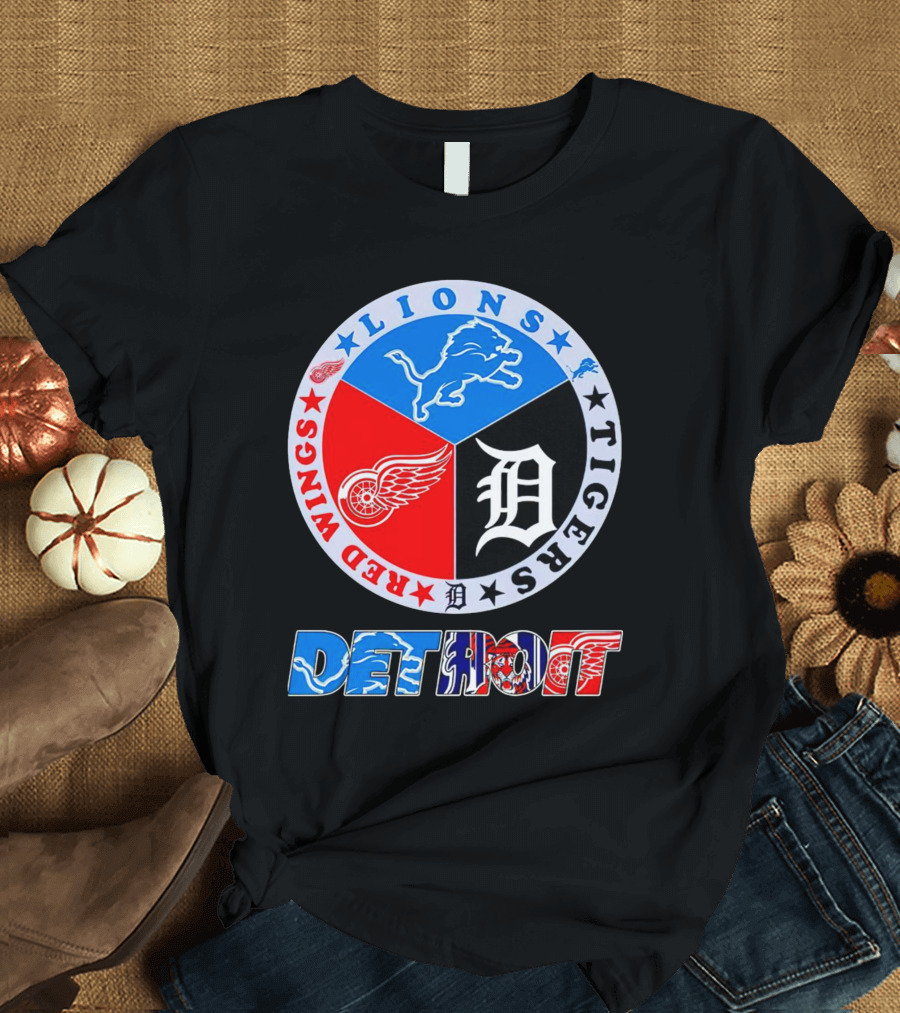 Detroit Red Wings Lions Tigers Logo Detroit T-Shirt