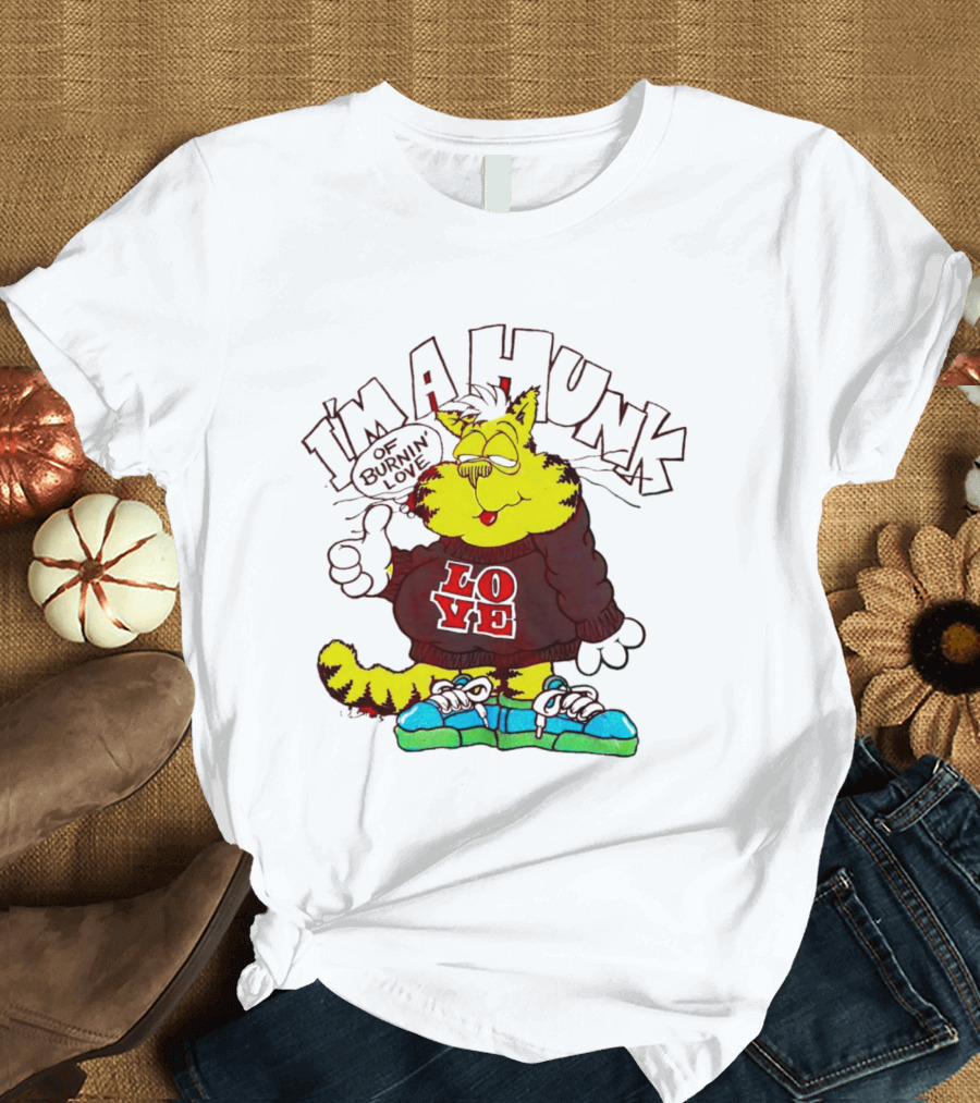 Garfield I'm A Hunk Of Burnin Love With Bold Sweater And Sneakers T-Shirt