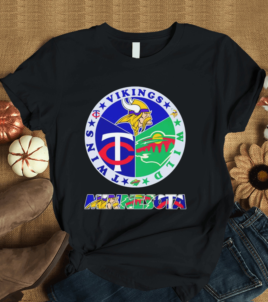 Minnesota Twins Vikings Wild Team Sports T-Shirt