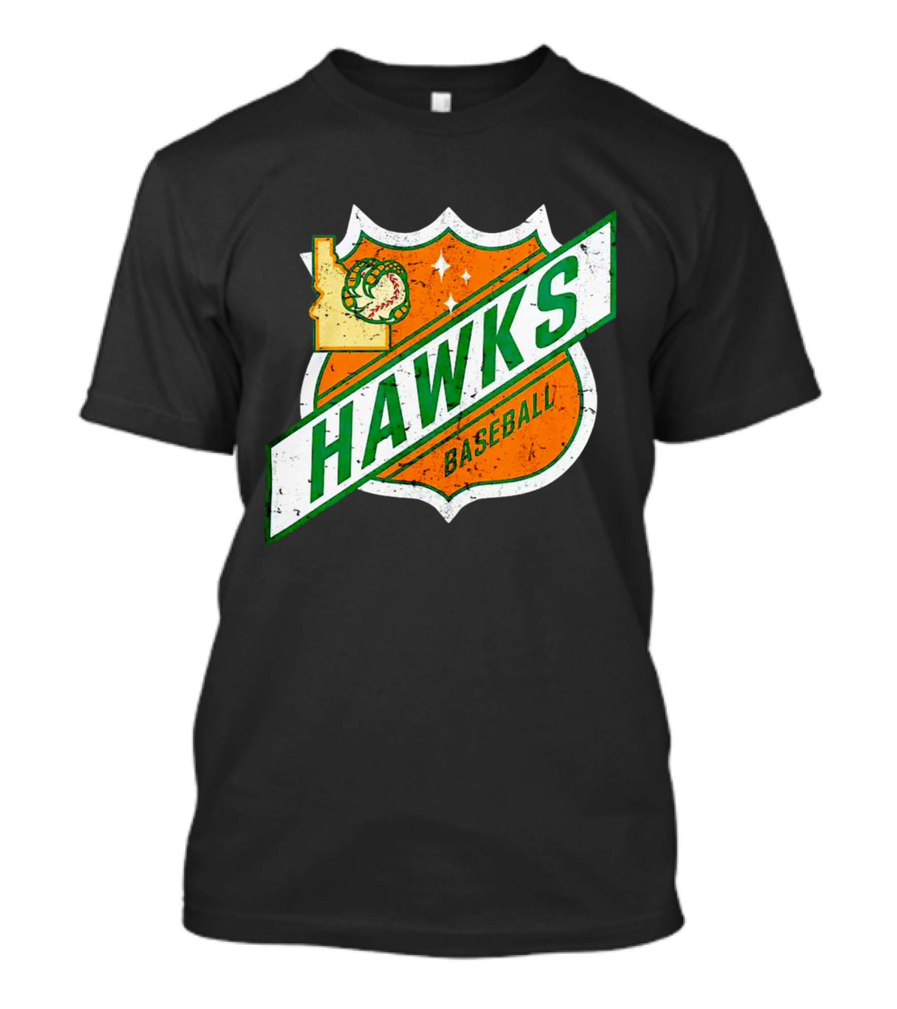 Hawks Baseball Idaho Highway Shield T-Shirt