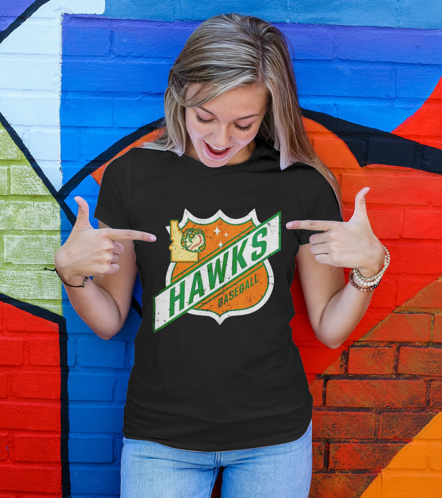 Hawks Baseball Idaho Highway Shield T-Shirt