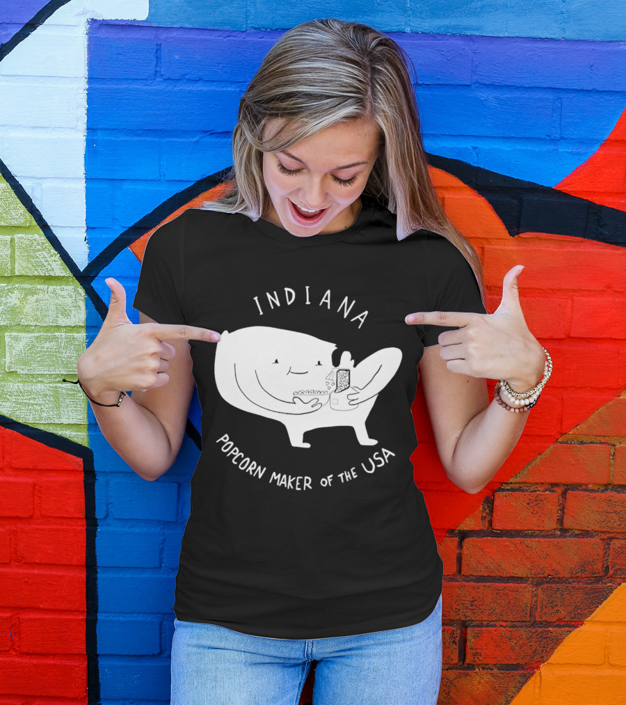 INDIANA Popcorn Maker Of The USA Cartoon Character T-Shirt