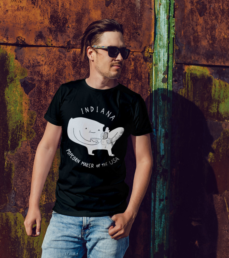 INDIANA Popcorn Maker Of The USA Cartoon Character T-Shirt