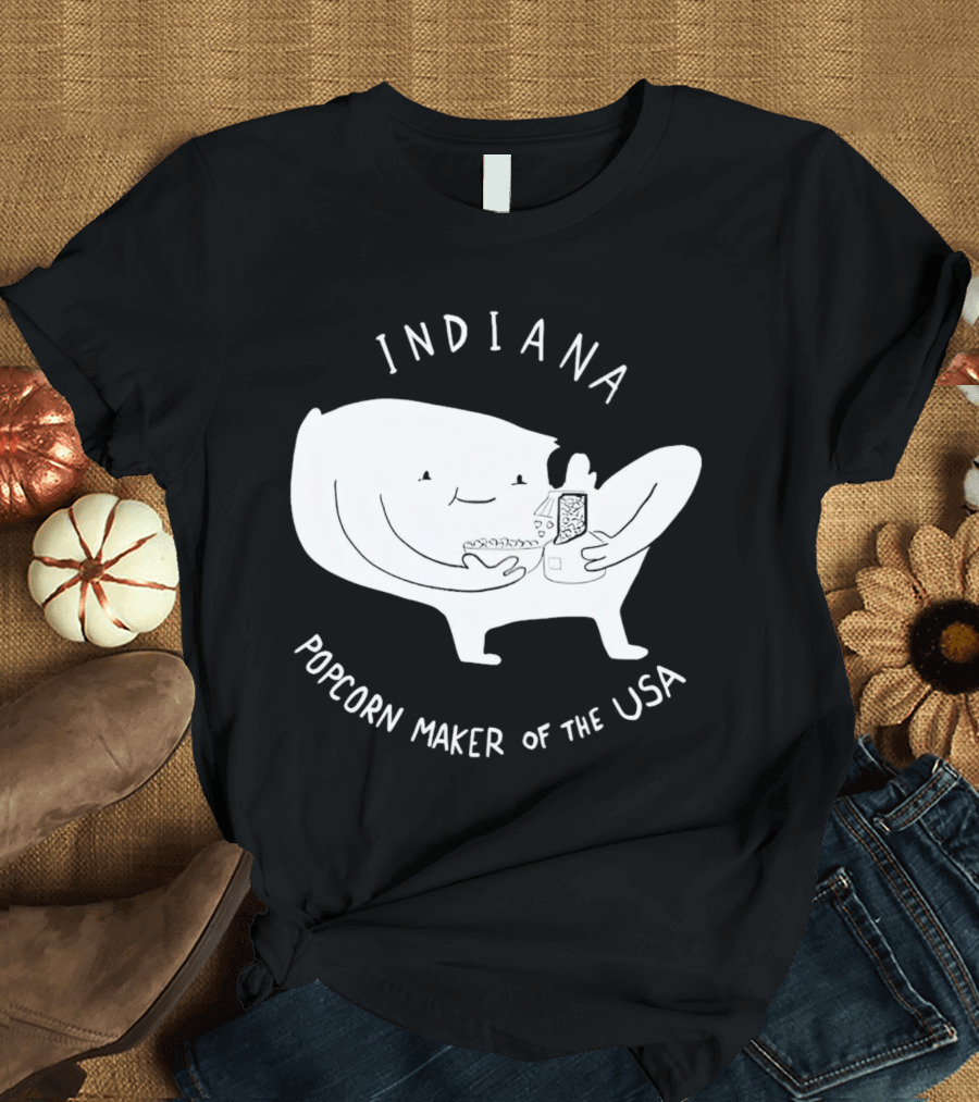 INDIANA Popcorn Maker Of The USA Cartoon Character T-Shirt
