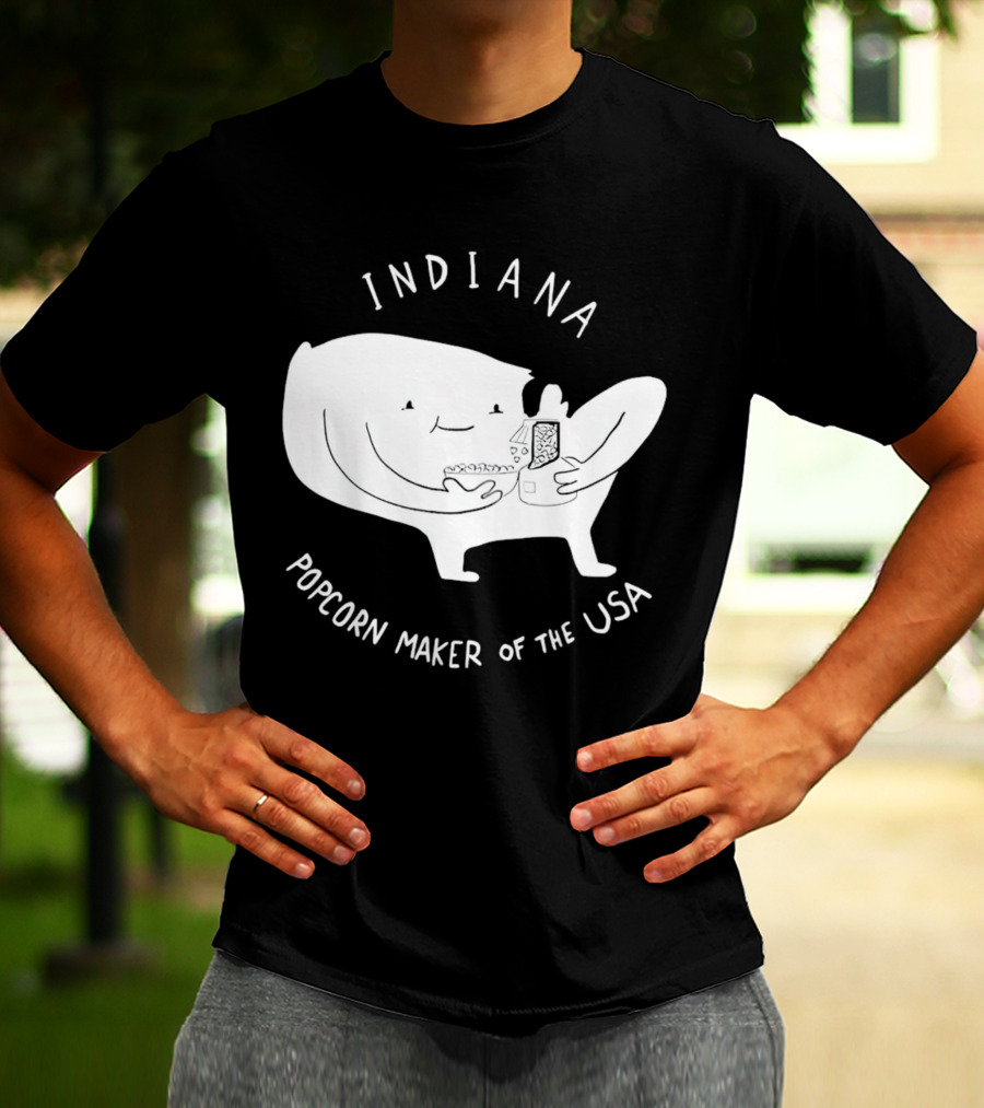 INDIANA Popcorn Maker Of The USA Cartoon Character T-Shirt